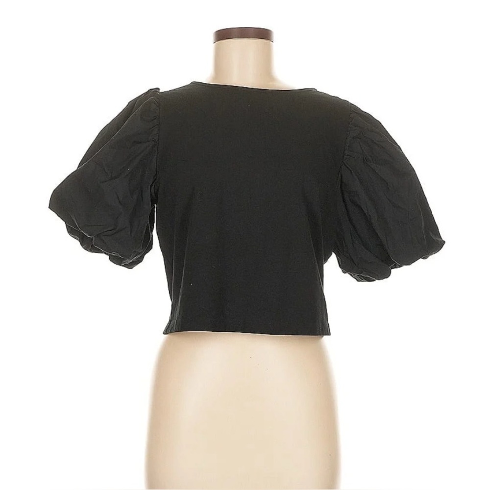 Target A New Day Woman’s Elegant Black Puff Sleeve Top, size medium. 🖤